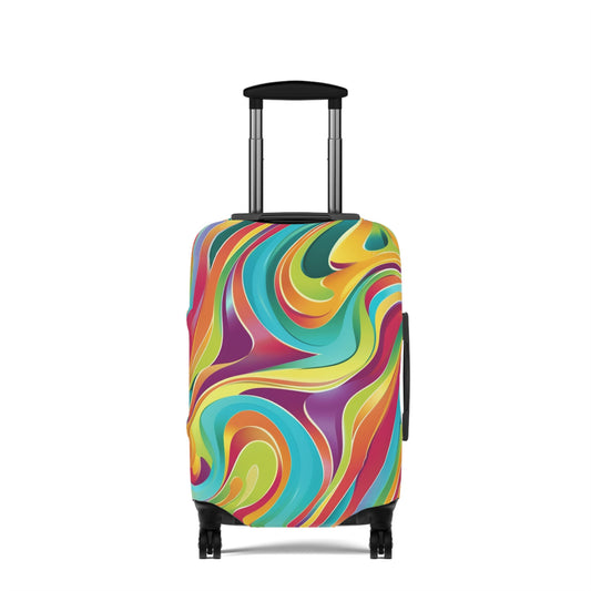 Spiral Pattern Luggage Cover - Trendy Travel Suitcase Protector, Colorful Baggage Sleeve, Fashionable Trip Case Skin, Vibrant Rolling