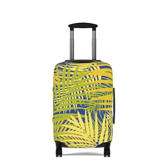 Palm Leaves Luggage Cover, Travel Suitcase Protector, Tropical Vacation Baggage Sleeve, Stylish Traveler Gift, Leaf Print Bag Cover